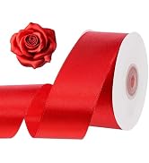 Red Ribbon 1-1/2 Inch 30 Yards Red Satin Ribbon for Wedding DIY Crafts Flower Bouquet Gift Wrappi...