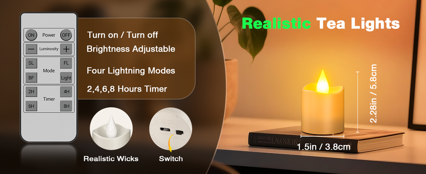 flameless candles with remote flickering usb rechargeable