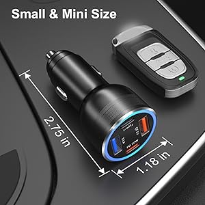 small compact flat mini car charger plug