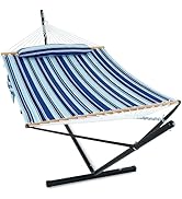 GAFETE 2 Person Hammock with Stand for Outside, Heavy Duty Steel Stand, Double 55inch Hammocks, L...