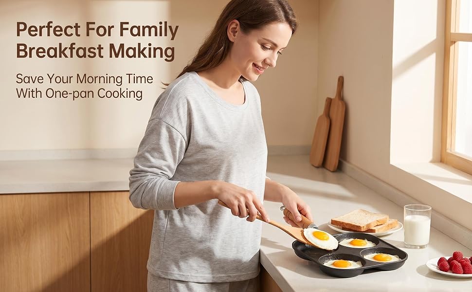 cast iron egg frying pan 4 hole