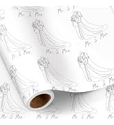 RUSPEPA Wedding Wrapping Paper Roll for Couples, Mini Roll, Elegant Line Bride and Groom with Mr....