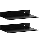 Wisfame Floating Shelfs for Wall,Wall Decor Shelves Set of 2,Small Aluminum Floating Display Wall...