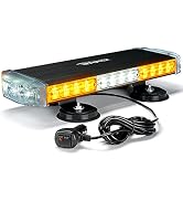 Xprite 18" Aluminum Rooftop Strobe Flashing Light Bar, Heavy-duty Magnetic Mount Emergency Safety...