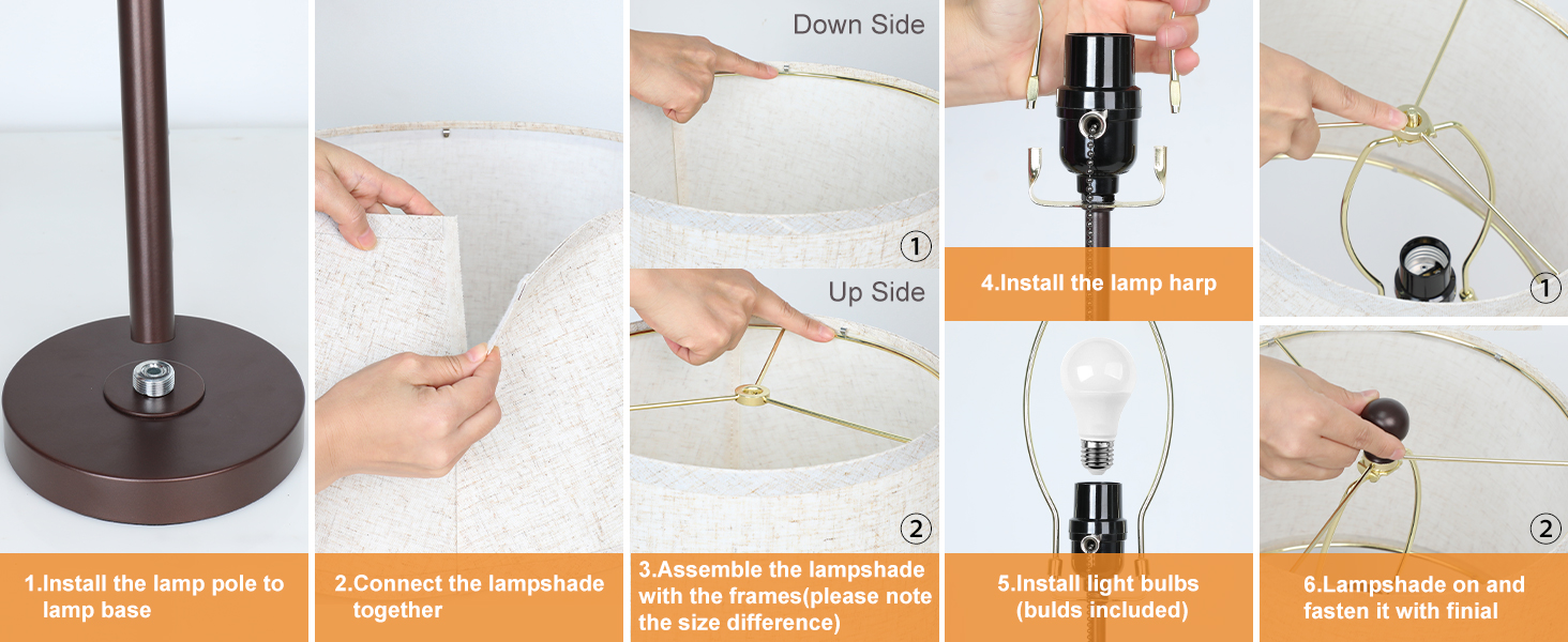 Brown Table Lamps Easy to Assemble