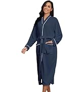 RONGTAI Womens Waffle Robe Waffle Long Sleeve Bathrobe with Belted and Pockets Lightweight Housec...