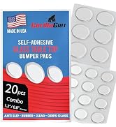 Round Clear Adhesive Bumpers Combo (Large, Medium) - Transparent Self Stick Rubber Pads for Glass...