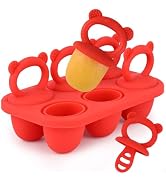 WMKGG Silicone Popsicle Molds for Toddlers, Ice Pop Mold with Sticks for Baby Teething Relief, Ba...
