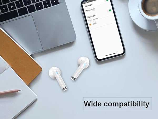 Mini Wireless Earbuds Bluetooth 5.3 in Ear Light-Weight Headphones Built-in Microphone