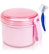 Mckkor Denture Case with Denture Brush, Waterproof Denture Bath with Portable Denture Brush Holde...