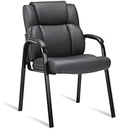 CLATINA Leather Guest Chair with Padded Arm Rest for Reception Meeting Conference and Waiting Roo...