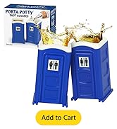 Porta Potty Shot Glasses Gag Gifts for Men Top Choice for Your #2 Humor Funny Shot Glass White El...