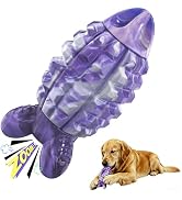 YINEYA Dog Toys for Aggressive Chewers, Tough Dog Chew Toys, Purple | Durable Squeaker Rocket Ind...