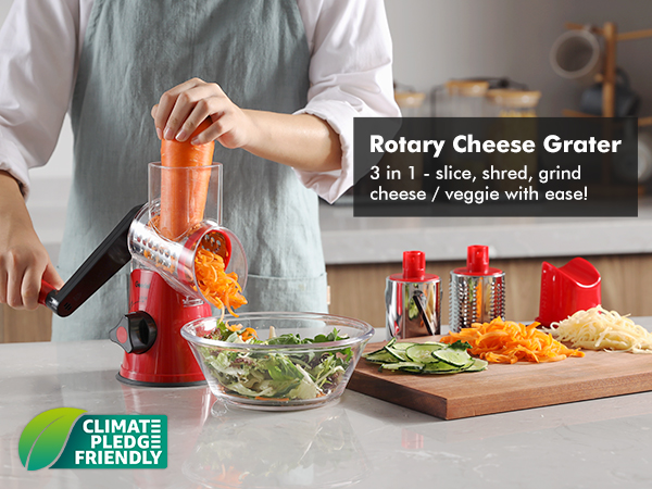 rotary cheese grater with handle cheese shredder vegetable grater for kitchen