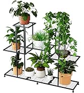 Plant Stand Indoor Outdoor, Multifunctional Plant Stands, 4 Tiers 12 Pot Large Rack Metal Holder ...