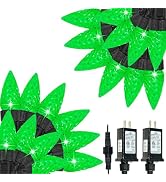 2 Pack C6 Christmas Lights Outdoor Indoor, Total 200 LED 66 FT Connectable Christmas String Light...