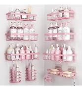 Liuoud 10 Pack Shower Caddy Organizer Rack Shelf for Inside Shower, Self Adhesive Wall Storage Ba...