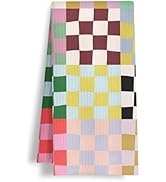 HSIASHENG Modern Abstract Checkered Kitchen Towels, Retro Trendy Checkered Dish Tea Towels, Mid C...