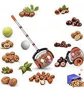 MEKOTRIN Pecan Picker Upper, Large Nut Gatherer Roller Adjustable 26.37-56.3 in, Acorn & Walnut P...