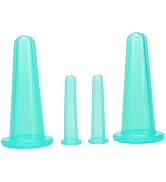 BWESOO 4Pcs Massage Cupping Set Silicone Mini Facial Cups Face Massager Helper Skin Care Neck Bac...