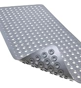 Linoows Non-Slip Bathtub and Shower Mats, Power Grip Bath Mat 35 x 16.3 Inch with Suction Cups an...