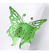 MORGIANA 3D Butterfly Napkin Ring, 50pcs Laser Disposable Paper Napkin Holders for Weddings Party...