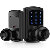 Hidalife Keyless Entry Door Lock, Keypad Door Knob with Handle, Smart Locks for Front Door, Garag...