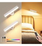 PopoIron Wall Sconces Rechargeable 7500mAh Battery Operated Wall Lights Cordless LED Wall Lamp, T...