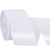 TONIFUL 2 Inch x 25 Yards Wide White Satin Ribbon Solid Fabric Ribbon for Gift Wrapping Crafts Ch...