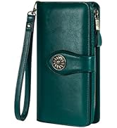 Travelambo Womens Wallet RFID Blocking Large Capacity Clutch Leather Wristlet Long Purse Multi Ca...