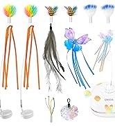 ORSDA 12PCS Replacement for 5 in 1 Interactive Kitten Toys for Indoor Cats with Multicolor Feathe...