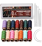 KAQRHFT 0.55 mm Polyester Round Waxed Thread, 14 Colors 76 Yards Leather Sewing Waxed Thread with...
