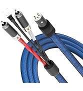 Viborg LC800 Tonearm Cable, 6.6FT/2M, Silver Plated 5N OFC, 5 Pin DIN to 2RCAs Phono Wire Turntab...