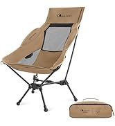 MOON LENCE High Back Folding Camping Chair, 330lbs Portable Compact Chair with Wide Seat & Ergono...