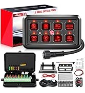 Nilight 8 Gang Switch Panel System Circuit Control Relay System Fuse Wiring Harness Automatic Dim...