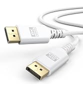 UVOOI 8K White DisplayPort Cable 6.6FT, Display Port 1.4 Cable DP Cord (8K@60Hz, 5K@60Hz, 4K@144H...