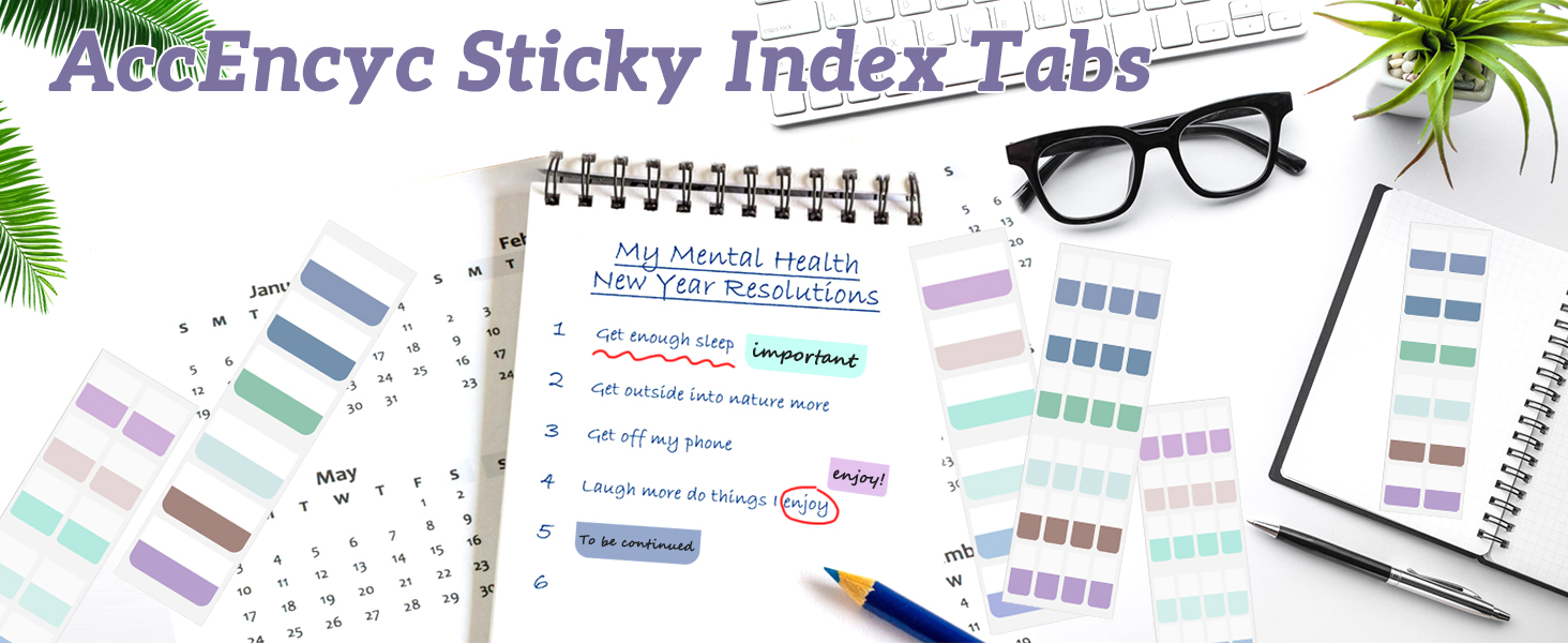 240 Pcs Colored Index Tab 1"x1.8"