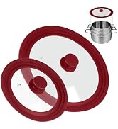 Universal Lid for Pots Pans and Skillets, 2 Pack Pan Cover fit 7", 8" 9" & 10", 11", 12" Diameter...