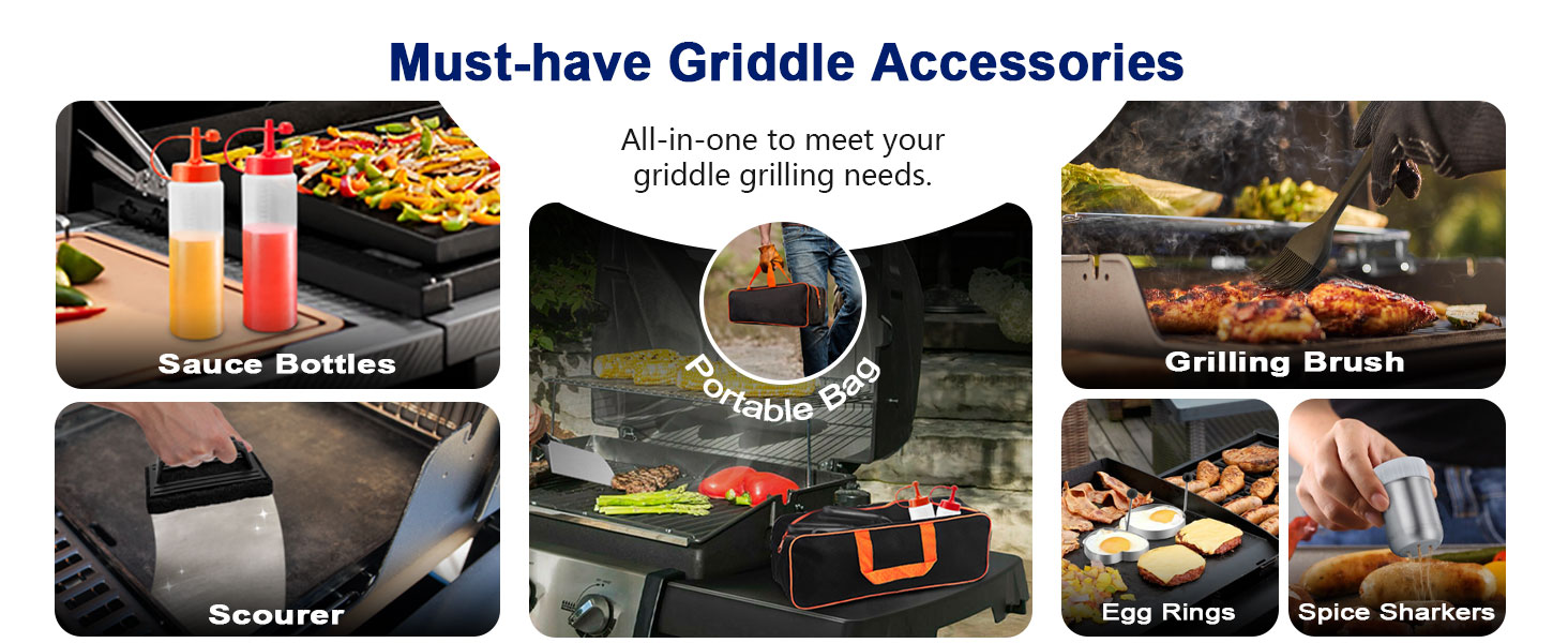 griddle accessories for blackstone black stone flattop kit 18pcs smash burger press grill spatula
