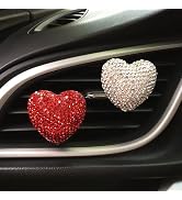 2 Packs Car Air Vent Clip Car Decoration,Bling Heart Style Air Conditioning Outlet Clip,Car Air F...