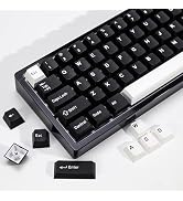 KBDiy WOB PBT Double Shot Custom Keycap Set,174 Keys Black and White Gaming Key Caps Cherry Profi...