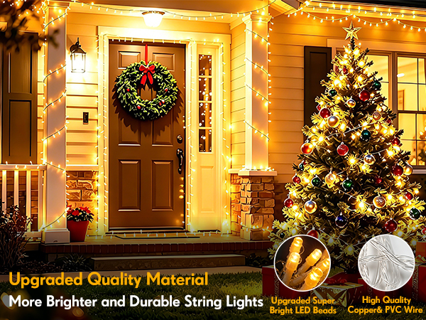 warm white string lights outdoor