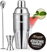 Cocktail Shaker, KITESSENSU 24oz Drink Shaker with Bartender Strainer, Measuring Jigger, Bar Mixi...