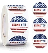 Whaline 500Pcs Patriotic Thank You Stickers Vintage American Flag Label Decals for 250th Annivers...
