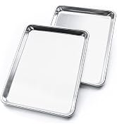 KITCHENATICS Quarter Sheet Baking Pans, Premium Quality Aluminum Cookie Sheet Set - Oven Safe, No...
