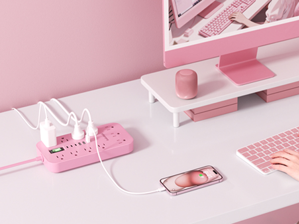 pink desk accessories