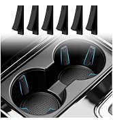 6PCS Car Cup Holder Insert Silicone,Anti-Shake Curve Car Coasters Cupholder Stabilizer for Holdin...
