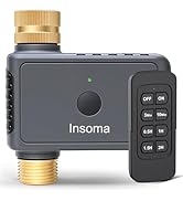 Insoma Remote Control Sprinkler Timer with Brass Inlet & Outlet, Garden Hose Timer Turns Water Of...