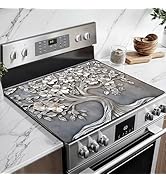 BSFHH Heat-Resistant Glass Stove Top Cover with Anti-Slip Rubber Coating – Electric Stove Protect...