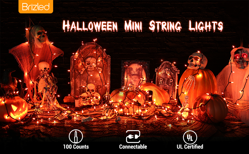 orange Halloween lights